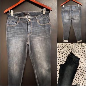 1822 Brand New Distressed Jeans cuffed at the bottom